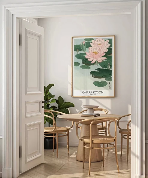 Çerçevesiz Poster Ohara Koson Su Zambakları - Resim 3