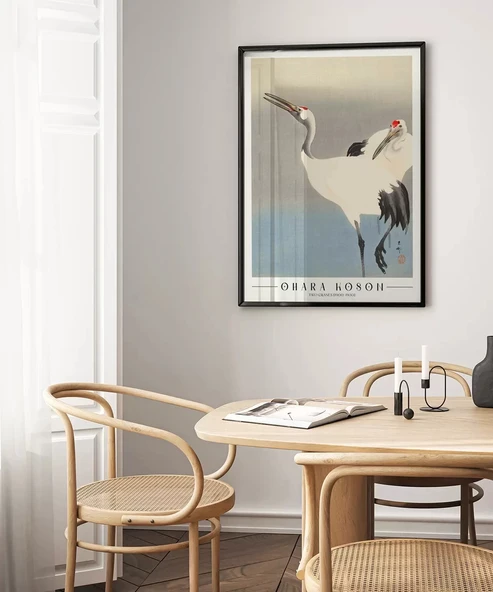 Çerçevesiz Poster Ohara Koson İki Turna - Resim 3