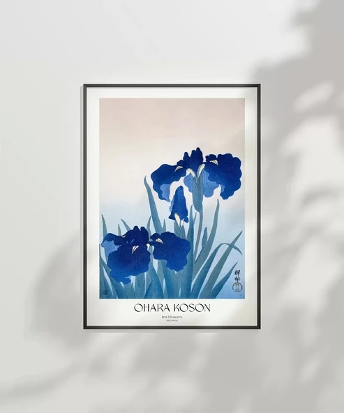 Çerçevesiz Poster Ohara Koson İris Çiçekleri - Resim 2