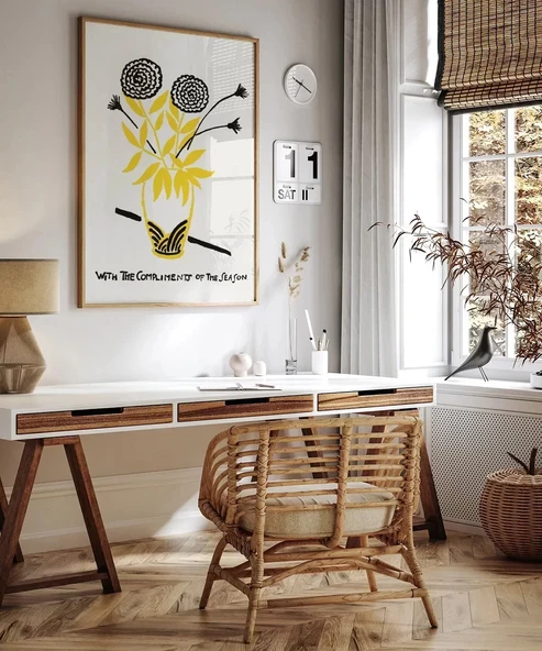 Çerçevesiz Poster Vazoda Çiçek - Resim 5