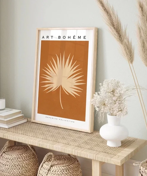 Çerçevesiz Poster Bohem Palmiye Yaprağı - Resim 5