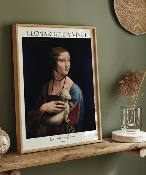 Çerçevesiz Poster Leonardo Da Vinci Kakımlı Kadın - Resim 4