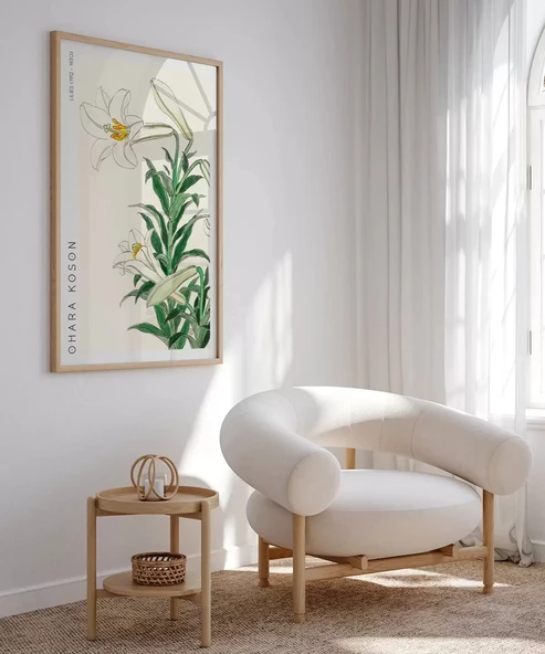 Çerçevesiz Poster Ohara Koson Zambaklar - Resim 5