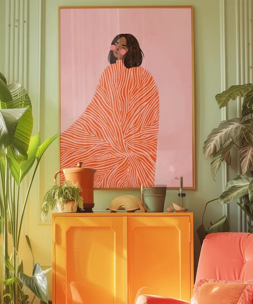 Çerçevesiz Poster Abstract Warmth - Resim 4