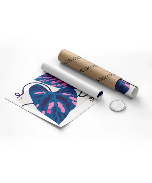 Çerçevesiz Poster Mavi ve Pembe Yaprak Dansı - Resim 2