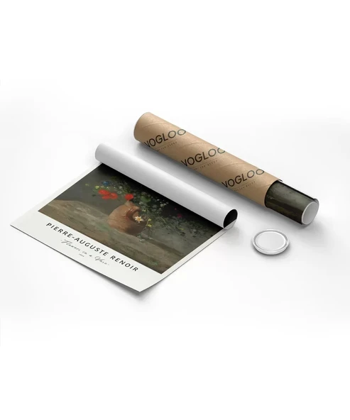 Çerçevesiz Poster Pierre Auguste Renoir Vazoda Çiçekler - Resim 8