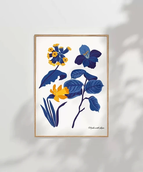 Çerçevesiz Poster Mavi Bahçe Sevgiyle Tasarlanmış - Resim 8