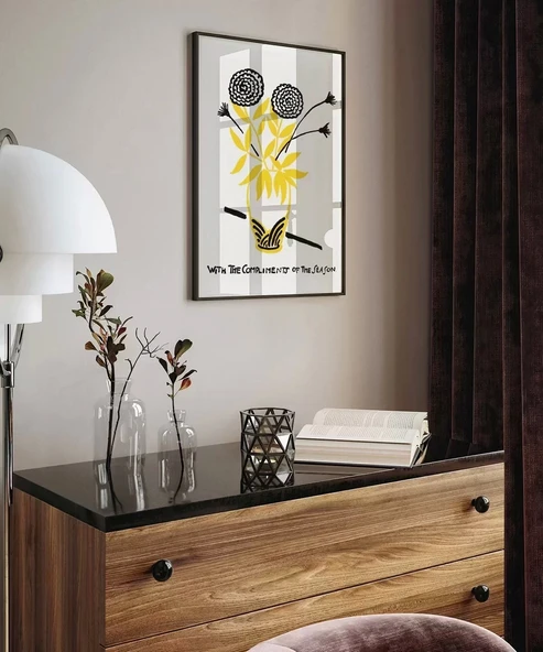 Çerçevesiz Poster Vazoda Çiçek - Resim 4