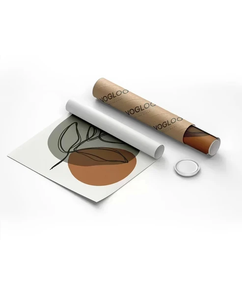 Çerçevesiz Poster Çizgisel Bitki No 3 - Resim 2