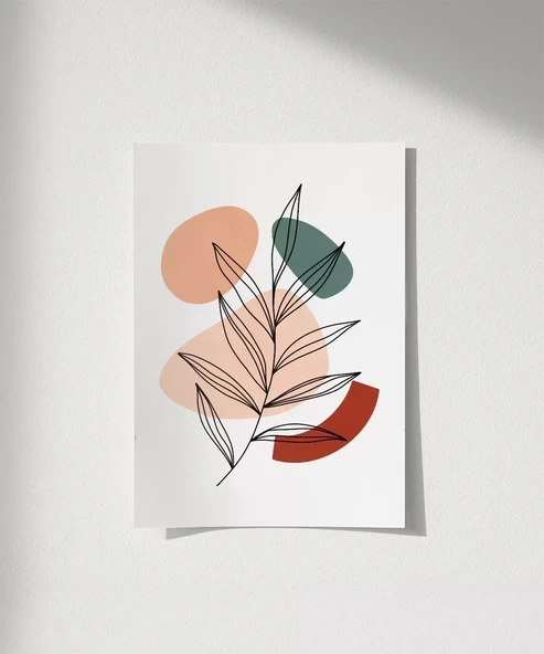 Çerçevesiz Poster Çizgisel Bitki No 1 ürün görseli