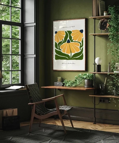 Çerçevesiz Poster Sarı Çiçek Coşkusu - Resim 6