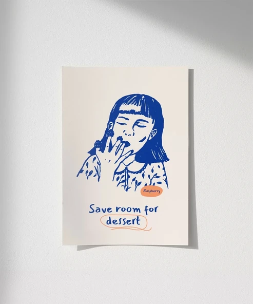 Çerçevesiz Poster Ahududu ve Tatlı Kaçamak ürün görseli