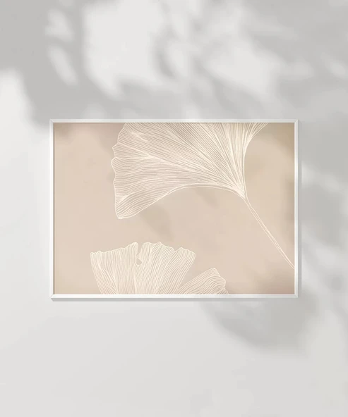 Çerçevesiz Poster Ginkgo Yaprağı Minimalist - Resim 2