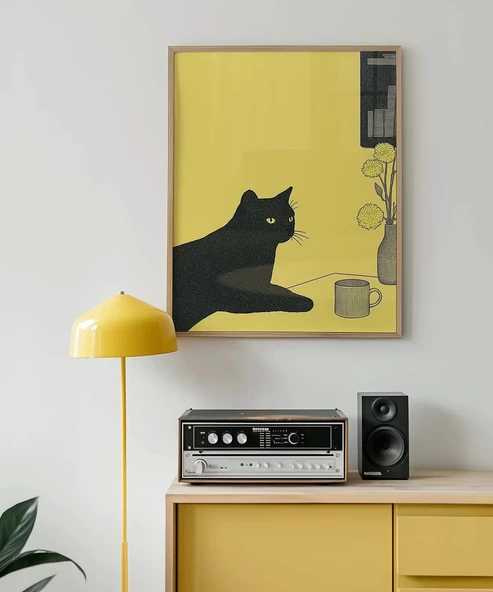 Çerçevesiz Poster Kitaplıkta Sakinlik - Resim 4