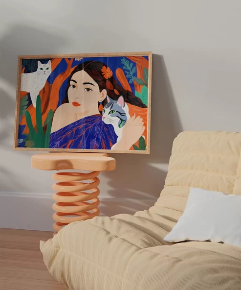 Çerçevesiz Poster oğanın ve Sevgilerin Uyumu - Resim 4