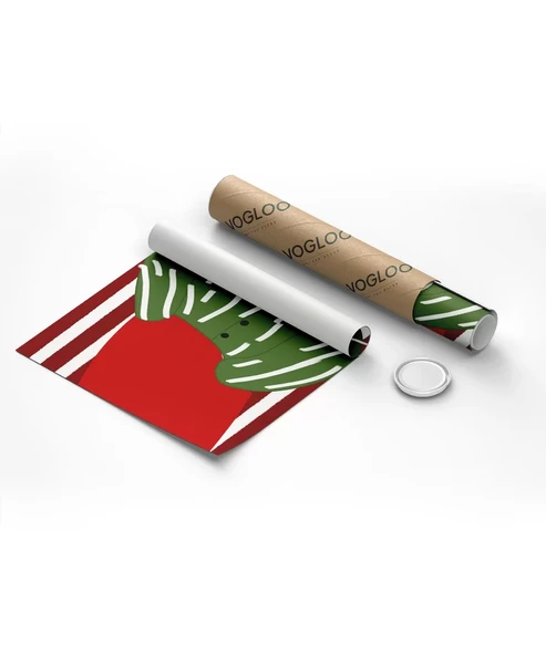 Çerçevesiz Poster Kırmızı Çizgilerde Yeşil Kadın - Resim 8