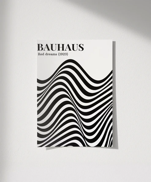 Çerçevesiz Poster Retro Bauhaus Tasarımı Grafik ürün görseli
