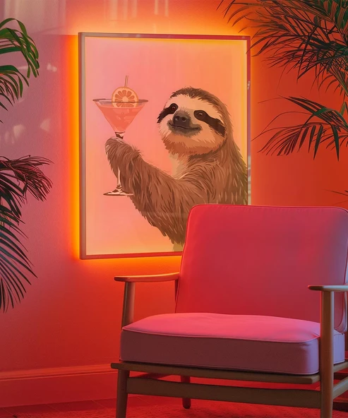 Çerçevesiz Poster Tembel Kokteyl Keyfi - Resim 4