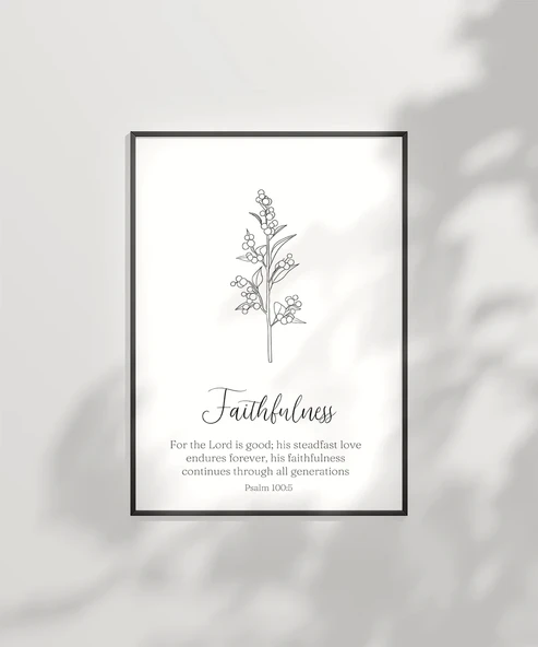 Çerçevesiz Poster Faithfulness Temalı Minimalist - Resim 6