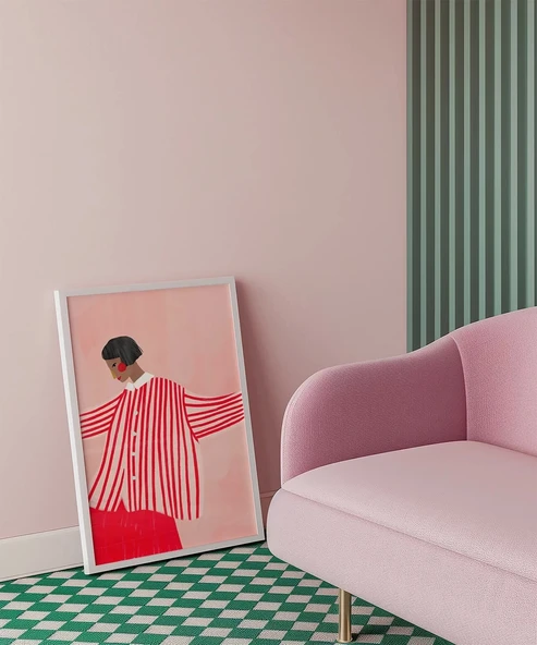 Çerçevesiz Poster Kırmızı ve Beyazın Zarafeti - Resim 5