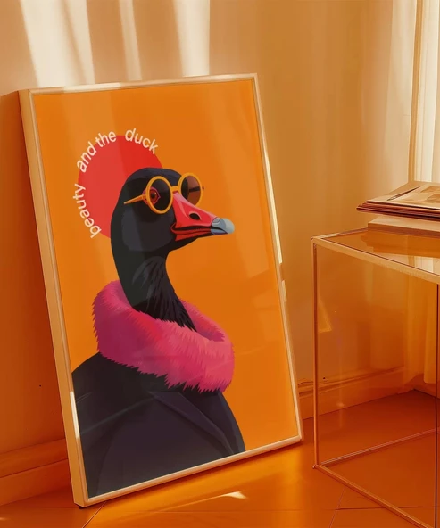 Çerçevesiz Poster Beauty and the Duck Tasarım - Resim 4