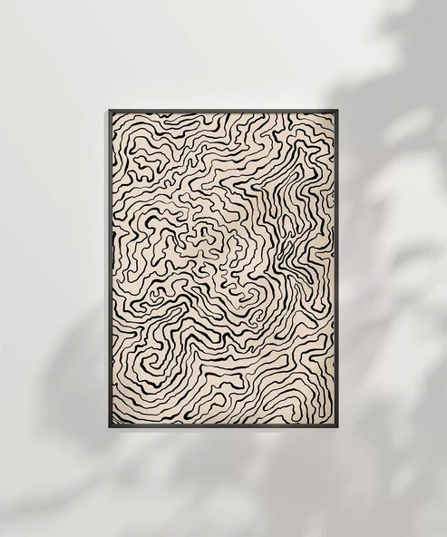 Çerçevesiz Poster Topografik Harita Görünümlü - 6