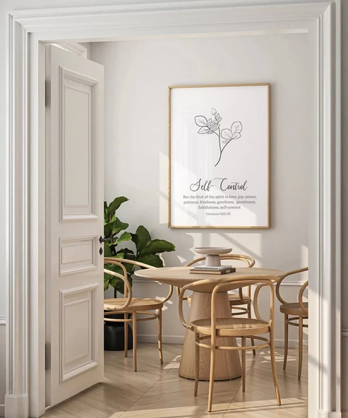 Çerçevesiz Poster Self-ControlTemalı Minimalist - Resim 5