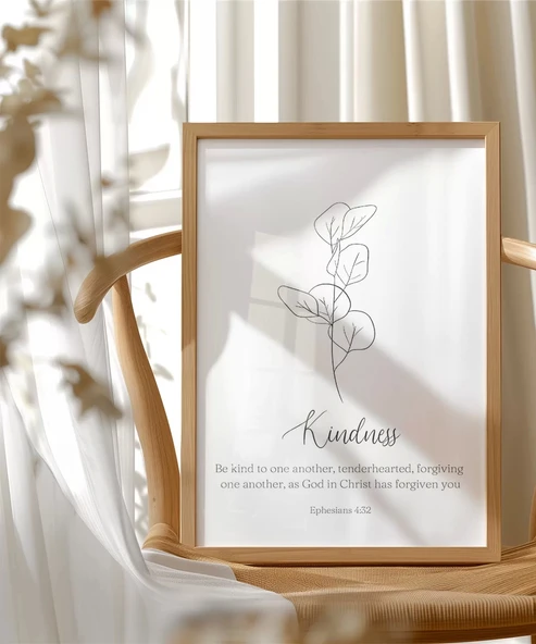 Çerçevesiz Poster Kindness Temalı Minimalist - Resim 3
