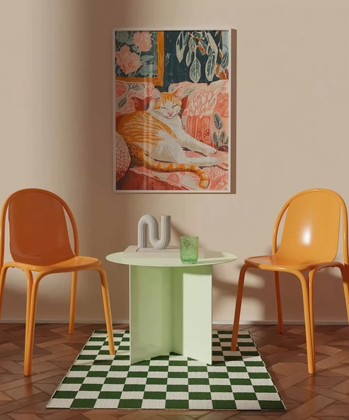 Çerçevesiz Poster Kedinin Gün Batımı Keyfi - Resim 3