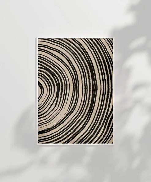 Çerçevesiz Poster Ağaç Kabuğu Halkası Desenli Minimalist - Resim 2