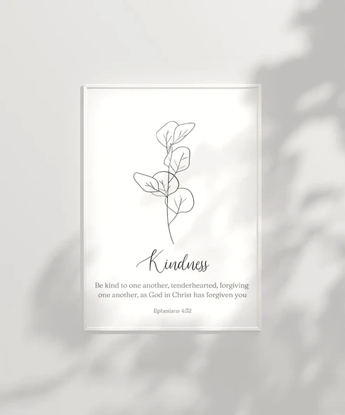 Çerçevesiz Poster Kindness Temalı Minimalist - Resim 2