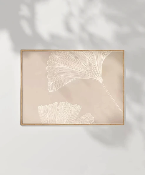 Çerçevesiz Poster Ginkgo Yaprağı Minimalist - Resim 7