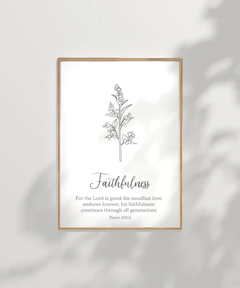 Çerçevesiz Poster Faithfulness Temalı Minimalist - Resim 7