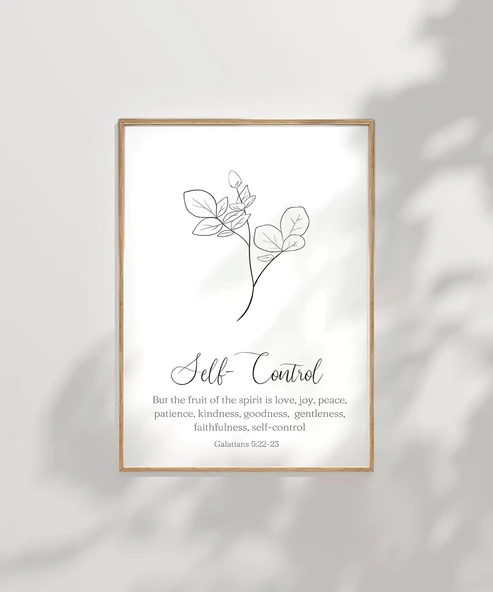 Çerçevesiz Poster Self-ControlTemalı Minimalist - Resim 7