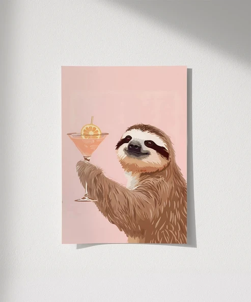 Çerçevesiz Poster Tembel Kokteyl Keyfi ürün görseli