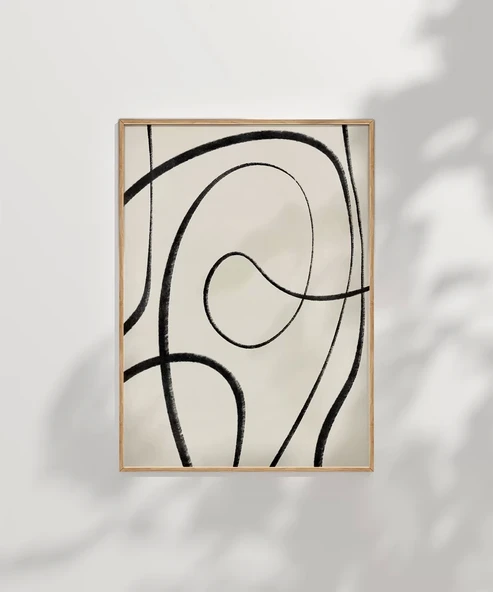 Çerçevesiz Poster Kıvrımlı Formlarla Grafik Desenli - Resim 6