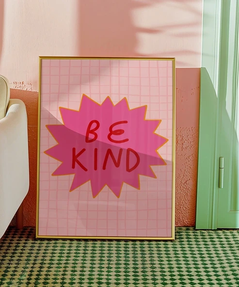 Çerçevesiz Poster Pembe Naziklik - Resim 5