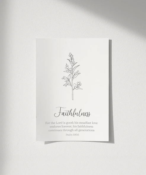 Çerçevesiz Poster Faithfulness Temalı Minimalist ürün görseli