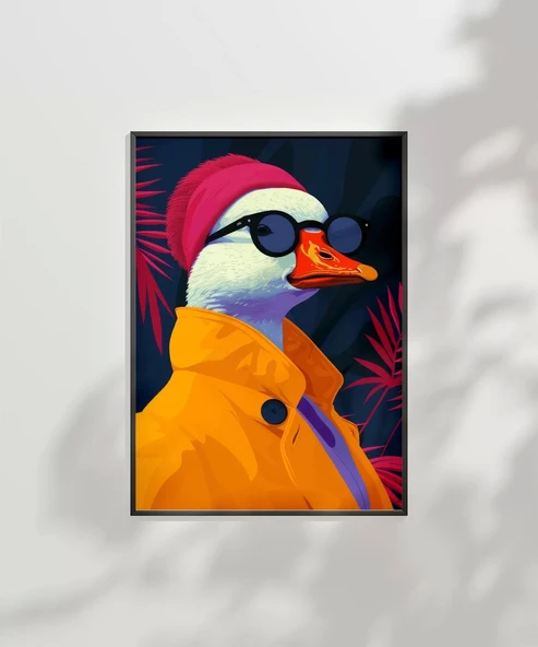 Çerçevesiz Poster Neon Moda Ördek Stili - Resim 7