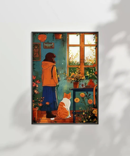 Çerçevesiz Poster Doğal Işık ve Çiçekler - Resim 6