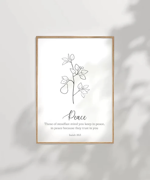 Çerçevesiz Poster El Çizimi Bitki Motifli Dekoratif - 7