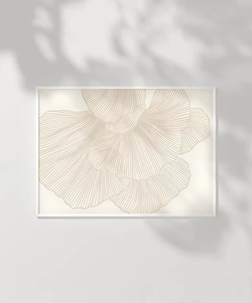 Çerçevesiz Poster Soyut Çiçek Desenli - Resim 2