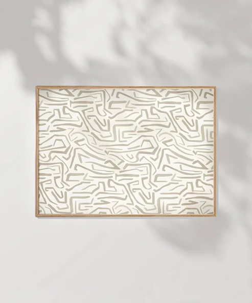 Çerçevesiz Poster Organik Çizgiler Duvar - Resim 7