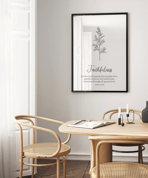 Çerçevesiz Poster Faithfulness Temalı Minimalist - Resim 4