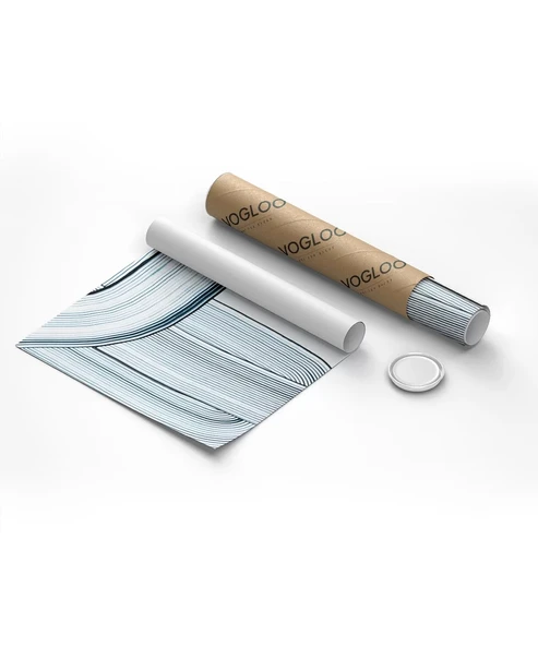 Çerçevesiz Poster Soyut Mavi Çizgiler Minimalist - Resim 8