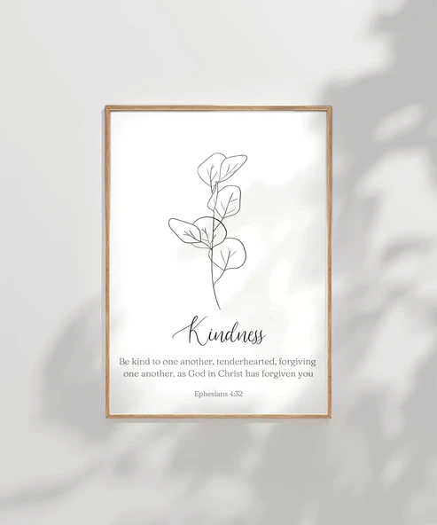 Çerçevesiz Poster Kindness Temalı Minimalist - Resim 7