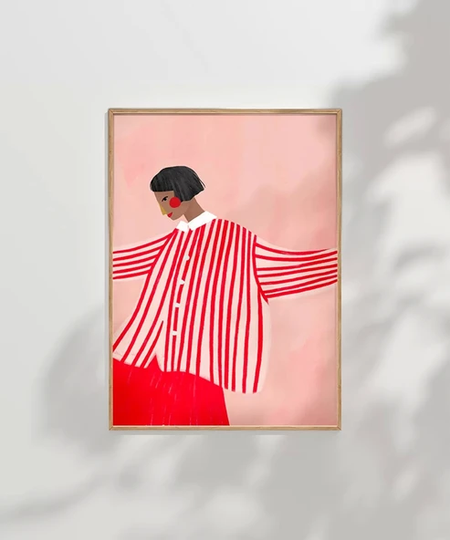 Çerçevesiz Poster Kırmızı ve Beyazın Zarafeti - Resim 6