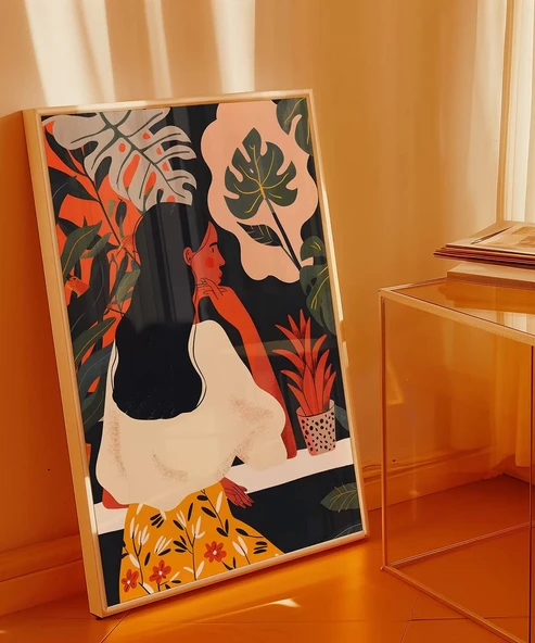 Çerçevesiz Poster Doğanın Düşünceli Yansıması - Resim 4