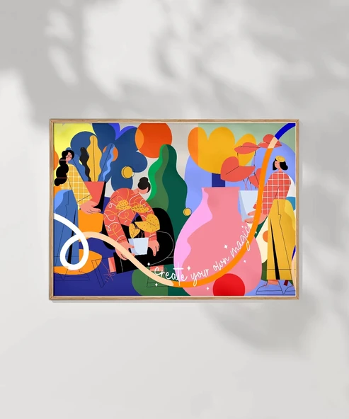 Çerçevesiz Poster Renkli Hayaller - Resim 6