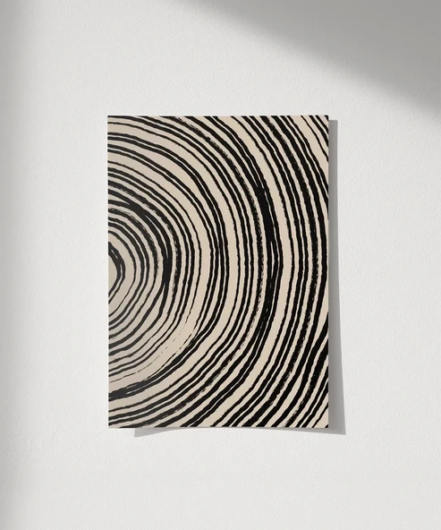 Çerçevesiz Poster Ağaç Kabuğu Halkası Desenli Minimalist ürün görseli